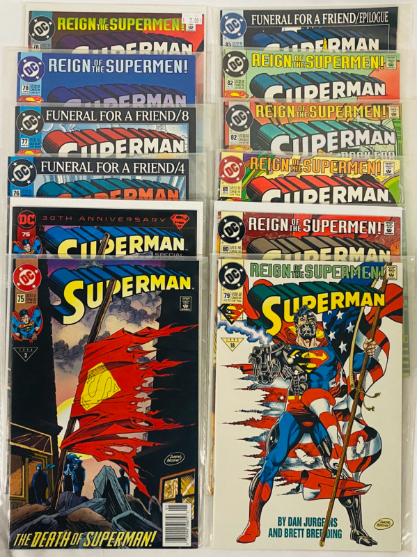 [Consecutive Run] 12 Vintage DC Superman Comics (1993) Issues #75-83; Includes Variants