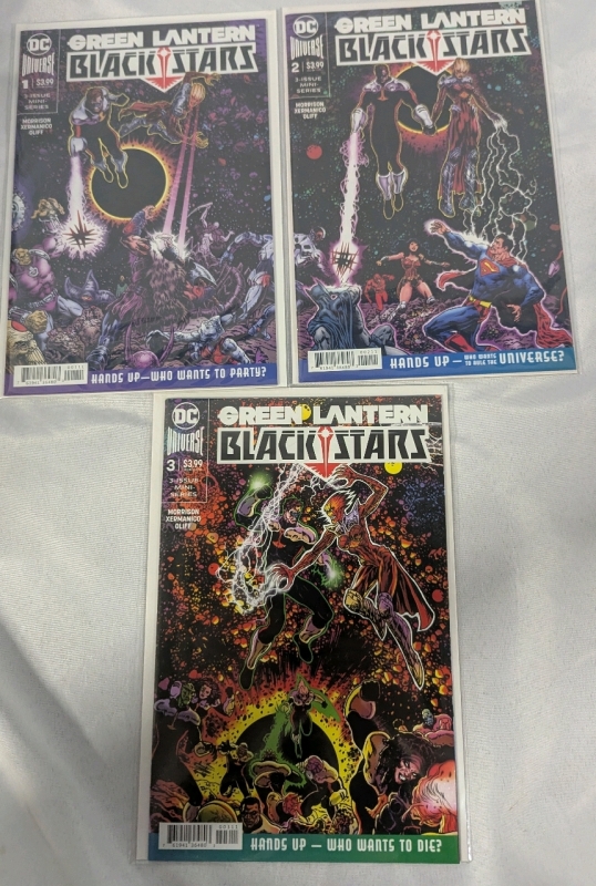 3 DC Green Lantern Black Stars Comics. Complete Run.