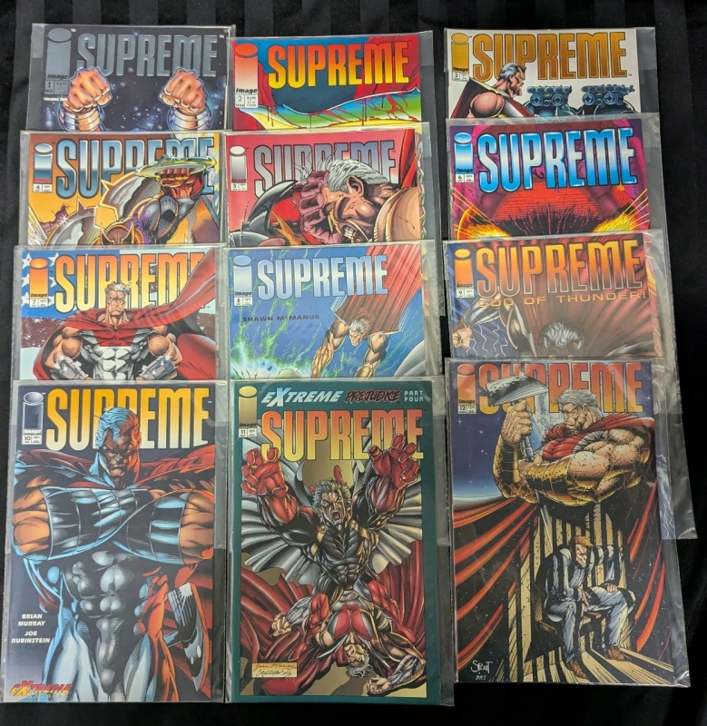 12 Vintage Image Supreme Comics. Consecutive Run. Issues 1-12.