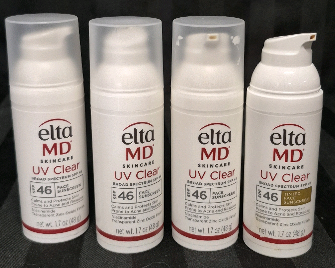 [See Desc] 4 Elta MD UV Clear SPF 46 Non-tinted & Tinted Face Sunscreen Calms and Protects Skin Prone to Acne and Rosacea 48g Exp 05/2026 - 07/2027