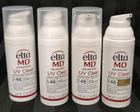 [See Desc] 4 Elta MD UV Clear SPF 46 Non-tinted & Tinted Face Sunscreen Calms and Protects Skin Prone to Acne and Rosacea 48g Exp 05/2026 - 07/2027