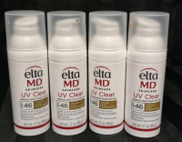 [See Desc] 4 Elta MD UV Clear SPF 46 Tinted Face Sunscreen Calms and Protects Skin Prone to Acne and Rosacea 48g Exp 05/2026
