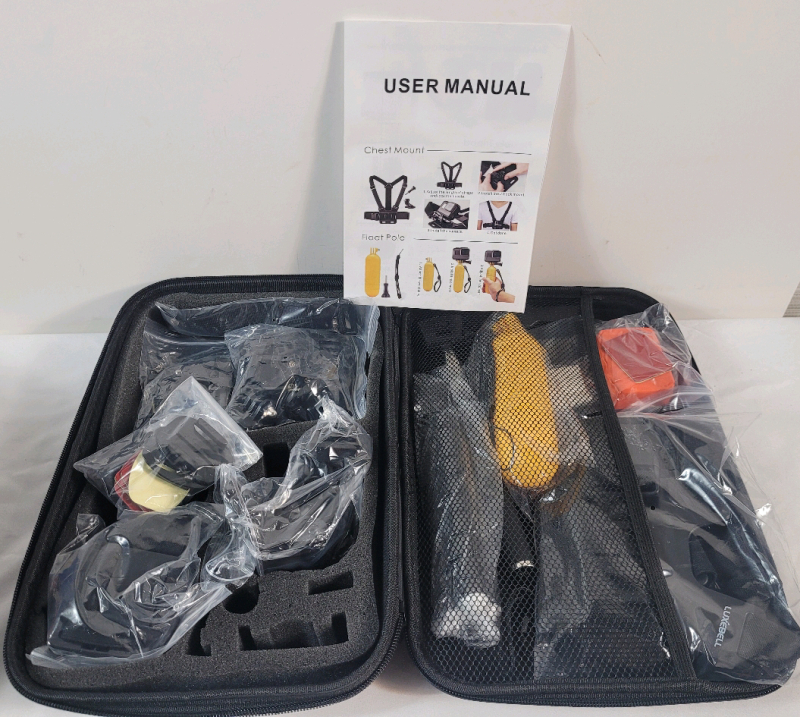 As New - Luxebell 9-in-1 Accessories Kit for Sony Action Cam HDR-AS15/AS20/AS30V/AS100V/Sony Action Cam HDR-AZ1 Mini Sony FDR-X1000V/W 4K Cameras . Appears Complete