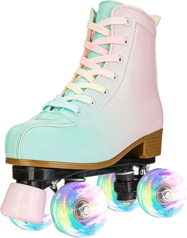 New sz 40 Women's Xudrez Roller Skates Gradient Colour Roller Skates with Flash Wheels Retails for $96