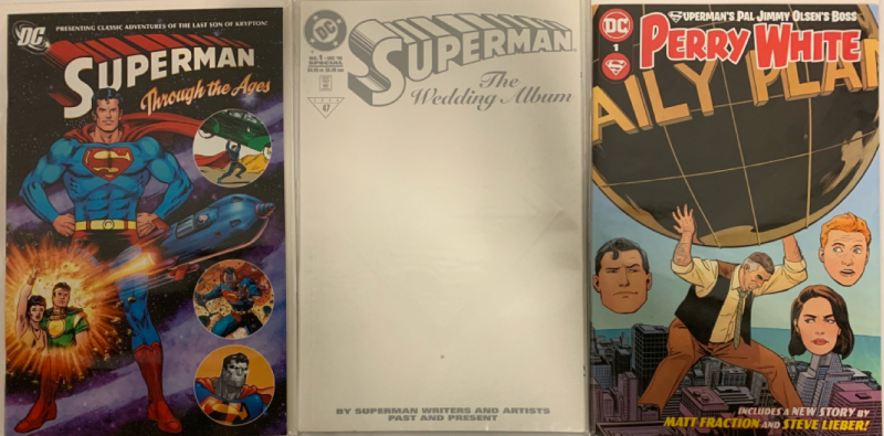 3 DC Comics | Superman Through the Ages, The Wedding Album, Perry White | Very Good or Higher Ungraded Condition | All Bagged and Boarded