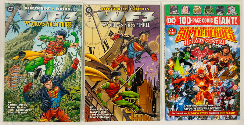 3 DC Comics, Including World&rsquo;s Finest Three Miniseries (1996) Issues #1-2, and World&rsquo;s Greatest Super-Heroes Holiday Special (2022)