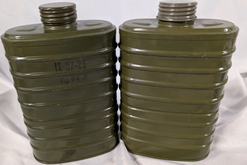 2 Presumed Polish Gas Mask Filters. 8" Tall.