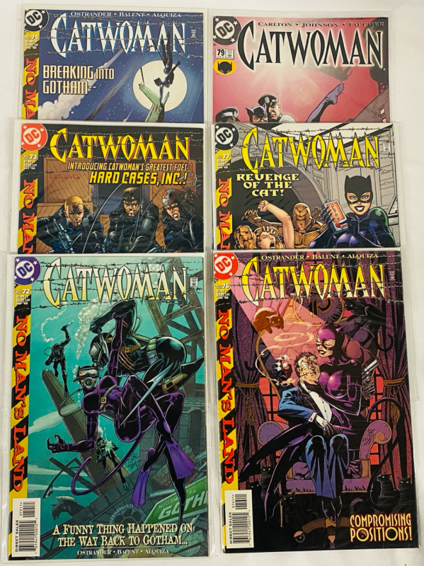 6 DC Catwoman Comics (1999-2000) Issues 72, 73, 75-77, 79 - Includes No Man&rsquo;s Land