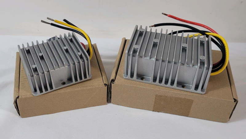 Two (2) DC to DC Converters. Max. Power : 240w - Input: DC 18v-60v , Output: 12v 20a Max. & Max. Power 360W - Input: 24v/36v/48v , Output: 12v 30a Max.