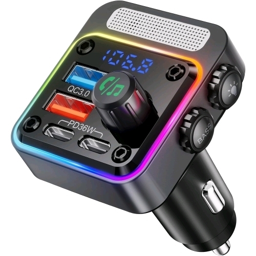 New - Nulaxy NX16 Wireless FM Transmitter Bluetooth Car Adapter w/4 Charging Ports