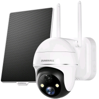 As New - ZUMIMALL Solar Security Cameras Wireless Outdoor, 360&deg; View Outdoor Camera Wireless Solar Powered,2.4G WiFi，2K/3MP Color Night Vision,2-Way Talk, PIR Motion Alert .
