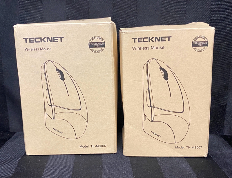 2 As-New Tecknet Ergonomic Wireless Mice, TK-MS007