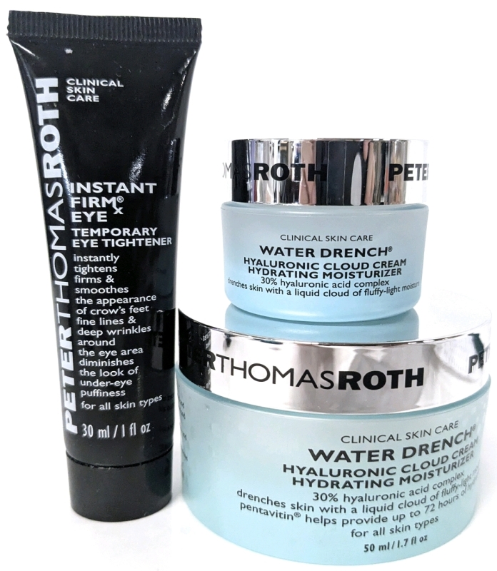 [See Desc] 3 PETER THOMAS ROTH : 2&times; Water Drench Hyaluronic Cloud Cream Hydrating Moisturiser & Instant Firm Eye Temporary Eye Tightener