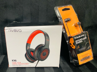 2 As-New Headphones: Nivava K16 Wired Kids Headphones with Mic PLUS Skullcandy Jib Wired Earbuds with Mic