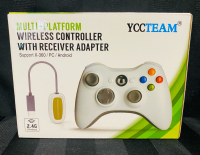 As-New Multi-Platform Wireless Controller with Receiver Adapter, White - Supports Xbox 360/PC/Android