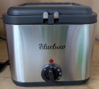 As New Bluebow 2.5L Deep Fat Fryer, 1000W Compact Deep Fryer with Temperature Control, Stainless Steel Basket And Viewing Window, Non-Stick Oil Tank. Retails for $109 <br/>