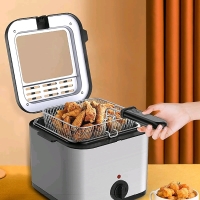 As New Bluebow 2.5L Deep Fat Fryer, 1000W Compact Deep Fryer with Temperature Control, Stainless Steel Basket And Viewing Window, Non-Stick Oil Tank. Retails for $109 <br/>