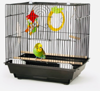 New Caitec 355S Starter Kit Bird Cage, Black, Includes 3 Toys - Retails for over $60.00! (See photos for dimensions)