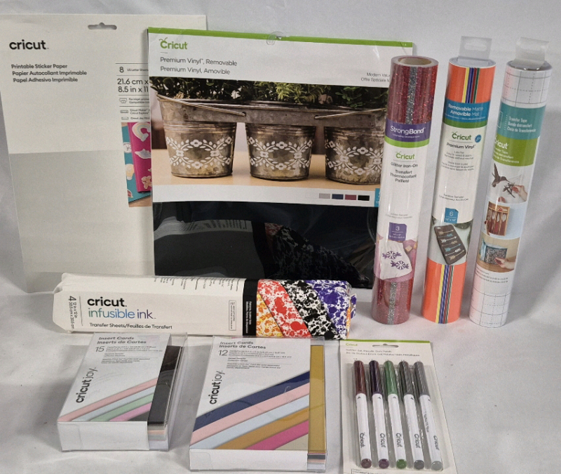 9 New Cricut Accessories- Gel Pen Set, Insert Cards, Sticker Paper, Infusible Ink Transfer Sheets ++