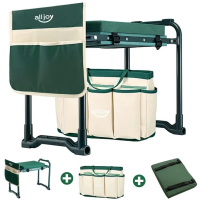 New ALLJOY Foldable Heavy Duty Garden Kneeler Seat with Kneeling Pad, 2 Tool Pouches - Retails for over $50.00! (See Photos for Dimensions)