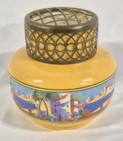 FALCON WARE Vase with Metal Flower Frog - Middle East Scene - Made in England Hand Painted