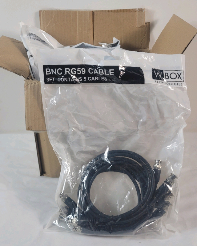 10-Packs New Male - Male BNC RG59 Cable , 3-Foot Each . 10 Packs , 5 Cables Per Pack - 50 Cables Total