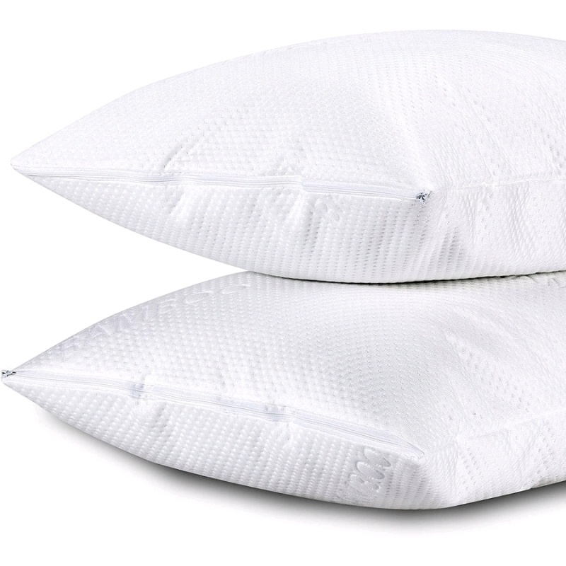 New 2-Pack HB Bamboo Zippered Pillow Protectors : 21" &times; 27" Each (Standard) Protects Against Dust Mites, Bed Bugs, Fluids, Urine, Perspiration, Allergens and Bacteria!