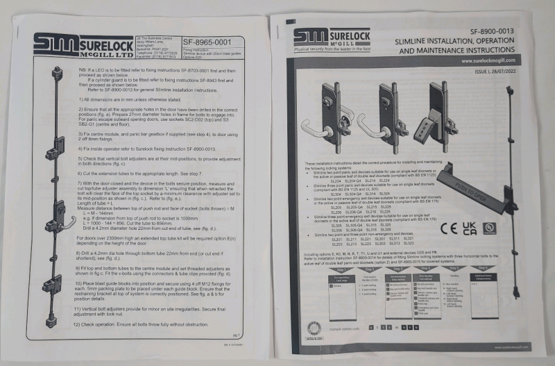 As New - SureLock McGill Slimline 3-Way Lever Entry Lock . Open Box , Appears Complete