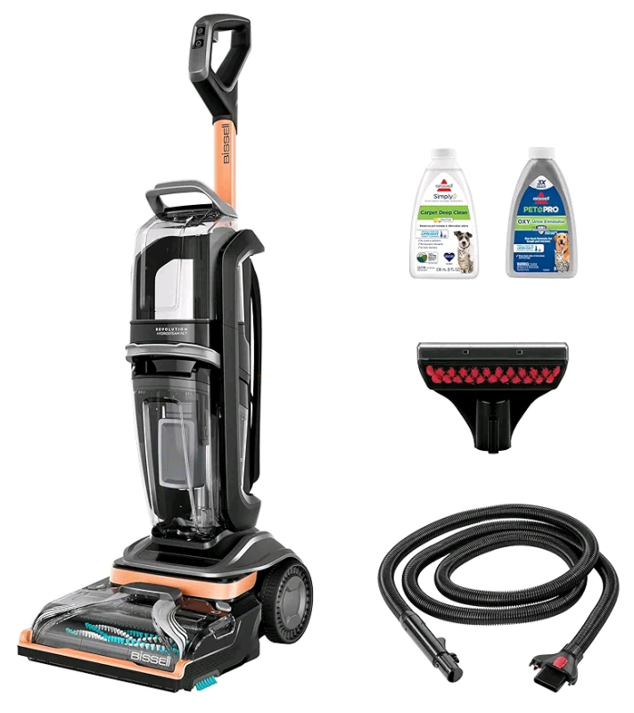 New - BISSELL Revolution HydroSteam Pet Carpet Cleaner, Upright Deep Cleaner, HydroSteam Technology, 2-in-1 Pet Upholstery Tool & Formulas Included, Model # 3432B . Retail $400