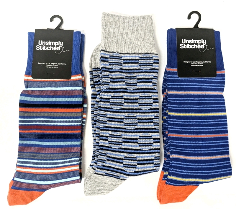 3 New Pairs Size 8-12M/8-13W UNSIMPLY STITCHED Combed Cotton Socks