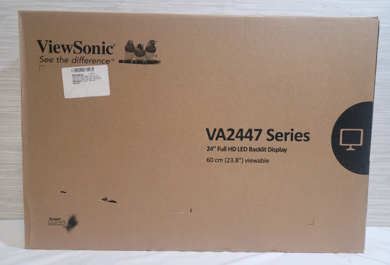 As New - ViewSonic VA2447-MH 24" Full HD 1080p Monitor w/Ultra-Thin Bezel, Adaptive Sync, 60Hz, VESA, and HDMI, VGA Inputs . Open Box , Tested Working . Some Assembly Required