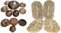 Vintage Signed Canada Wooden Chip & Nut Bowls + More (5.75" - 11.5"D) & 4&times; Woven Rattan Long Trivets / Placemats (10.75" &times; 18")