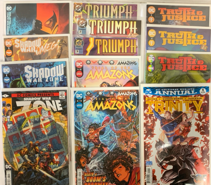 DC Comics Lot| 13 Issues | Shadow War, Triumph, Trial of the Amazons, Truth & Justice plus DC Universe Annual - Trinity | Very Good or Higher Ungraded Condition