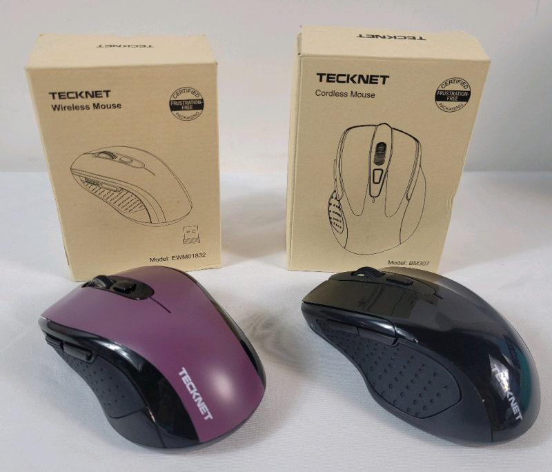 Two (2) As New Tecknet Wireless Computer Mouse .