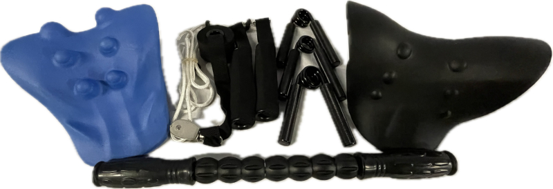 New Health and Wellness Bundle | 2 Cervical Neck Rests | 17&rdquo; Massage Therapy Stick | Resistantce Ropes | Hand Grip Exercisers