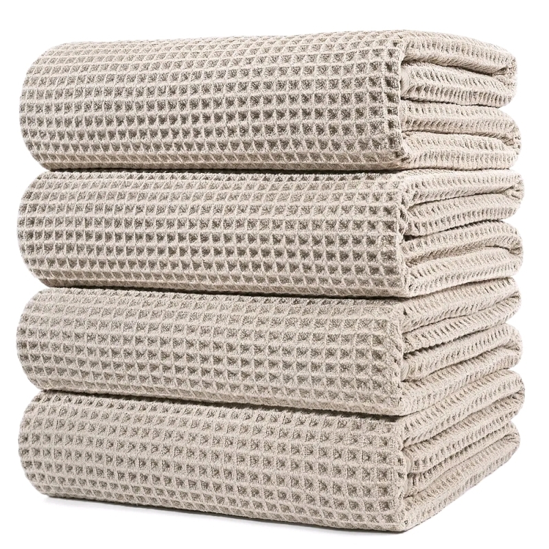 4 New | POLYTE Microfiber Oversize Quick Dry Lint Free Bath Towels 60 in x 30 in | Retails $50.69 *