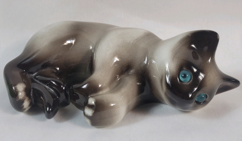Adorable Ceramic Cat Figure - Made in Portugal
