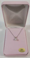New 10KT White Gold CZ Star Pendant with Sterling Silver Chain, Retail $350.00.