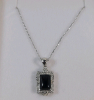 Sterling Silver Black Onyx and CZ Pendant with Sterling Silver Chain, Retail $200.00.