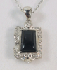 Sterling Silver Black Onyx and CZ Pendant with Sterling Silver Chain, Retail $200.00. - 2