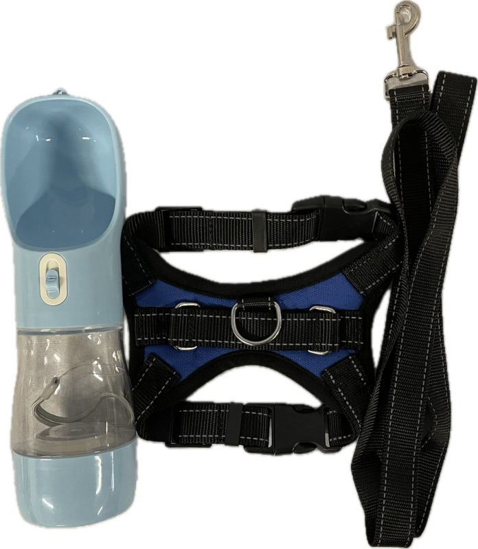 3 New Dog Travel Items | XS Harness and 3&rsquo; Leash | Water/Snack Bowl