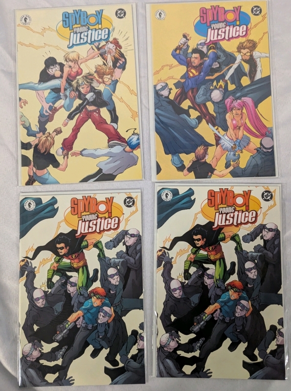 4 Dark Horse Comics and DC Spybot Young Justice Comics. Duplicate present.