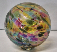 Stunning Oregon Pyromania Studio Art Glass Hand Blown Float 5" Diameter
