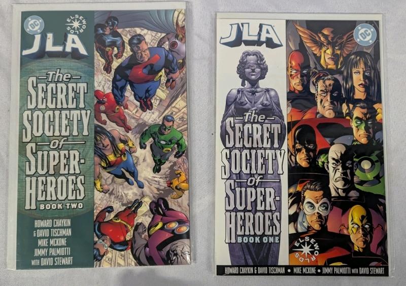 2 Vintage DC Justice League of America Comics. The Secret Society of Super Heros Book 1 & 2