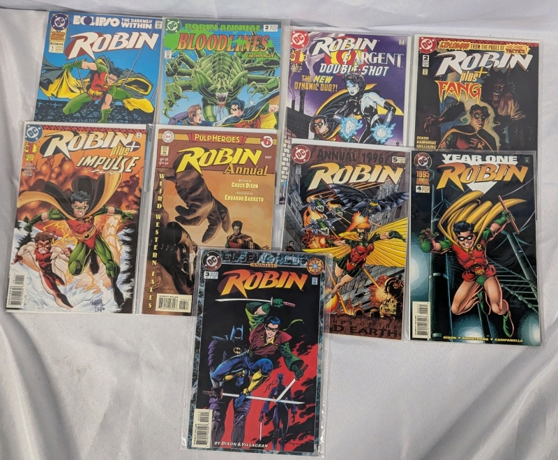 9 DC Robin Comics. Various Series, Including Annuals.