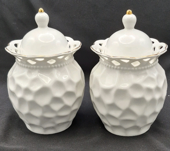 2 Lovely Canisters 7.5" Tall