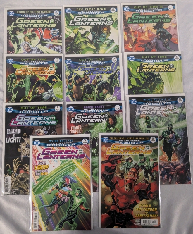 11 DC Green Lanterns Rebirth Comics. Continuous Run Issues 25-35