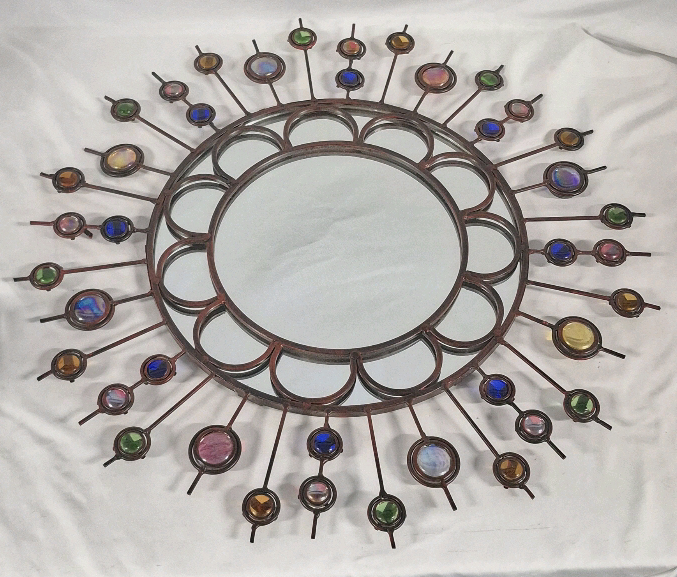 Beautiful Colourful Decorative Wall Mirror 23.5" Diameter