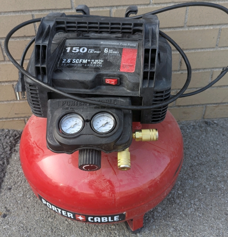 Porter-cable Air Compressor, 6-Gallon, 150 PSI.