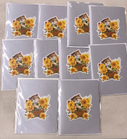 10 New Cutpopup Sunflowers with Cat Pop-up Cards Retail Value $130